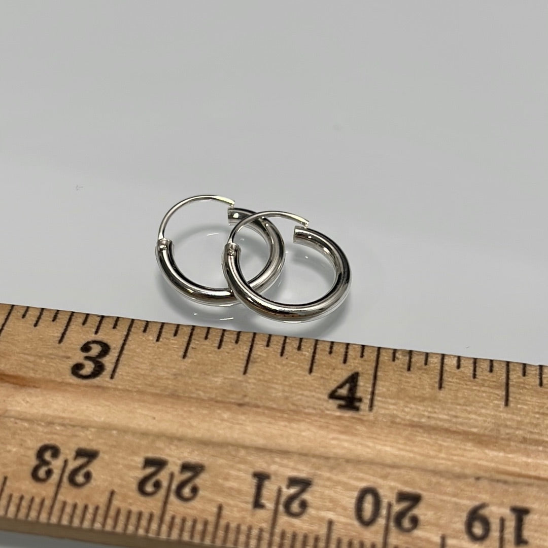 Small Plain Endless Hoop Earrings