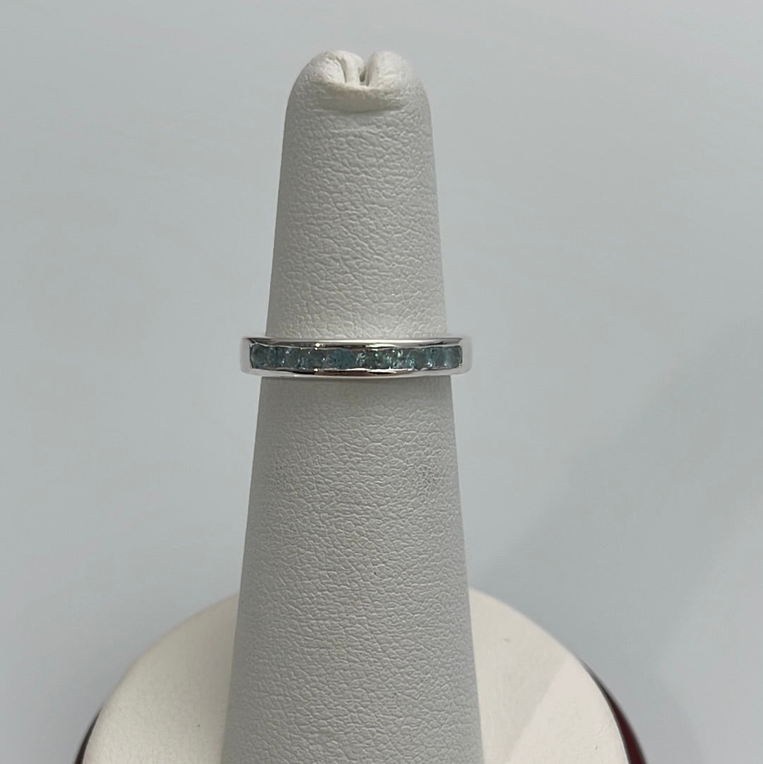 Aquamarine Channel Set Ring Sizes 5-10