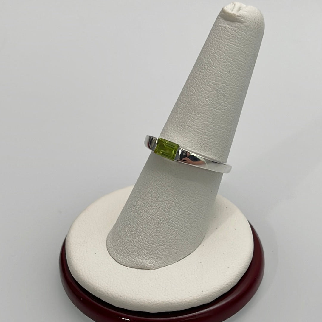 Peridot Baguette Ring Sizes 5-10