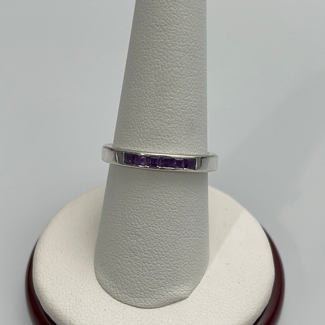 Amethyst Channel Set Ring Sizes 5-10