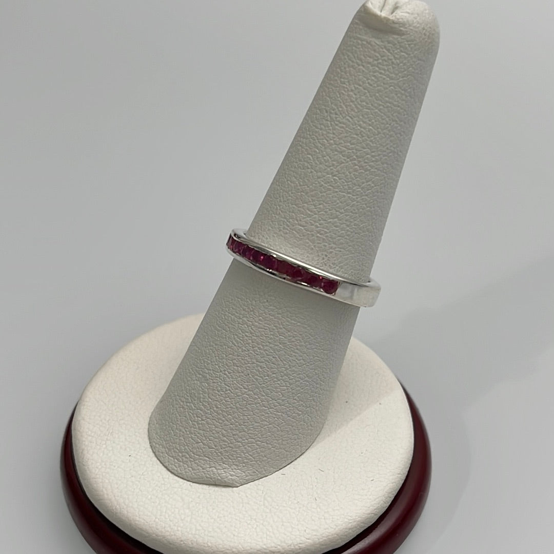 Pink Sapphire Set Channel Ring Sizes 5-10