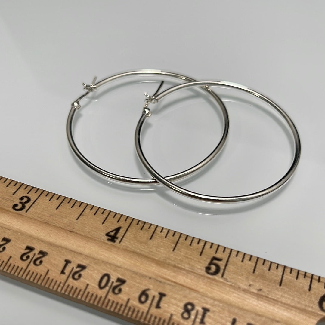 Large Plain Hoop Earrings