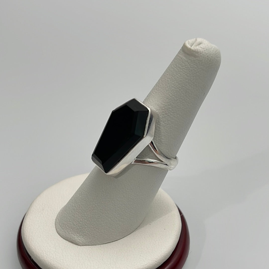 Black Onyx Coffin Ring Sizes 5-12
