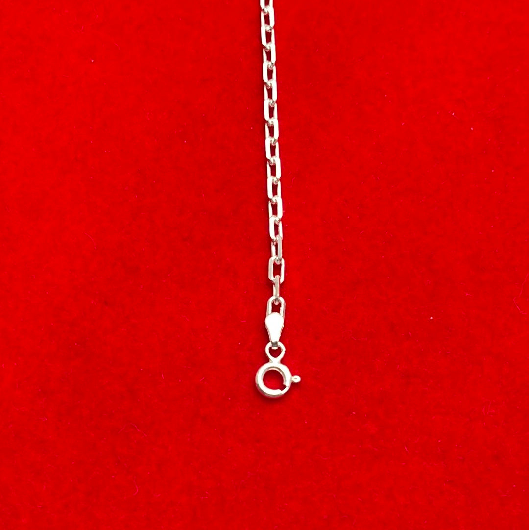 Diamond Cut Anchor Anklet 10”
