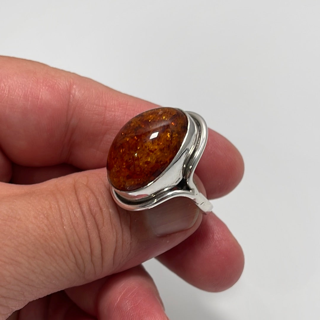 Amber Ring sz 7
