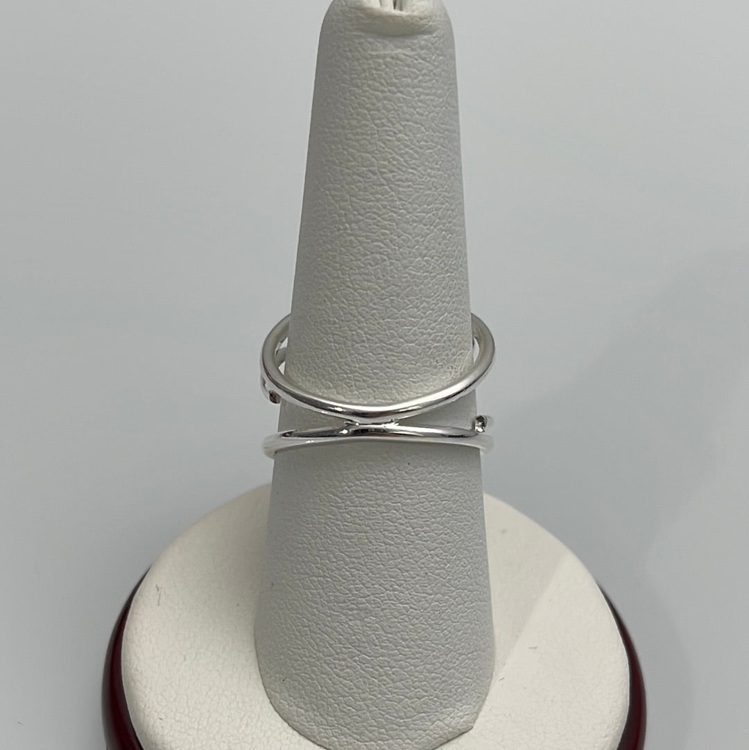 Aquamarine Curly Q Ring Sizes 5-12