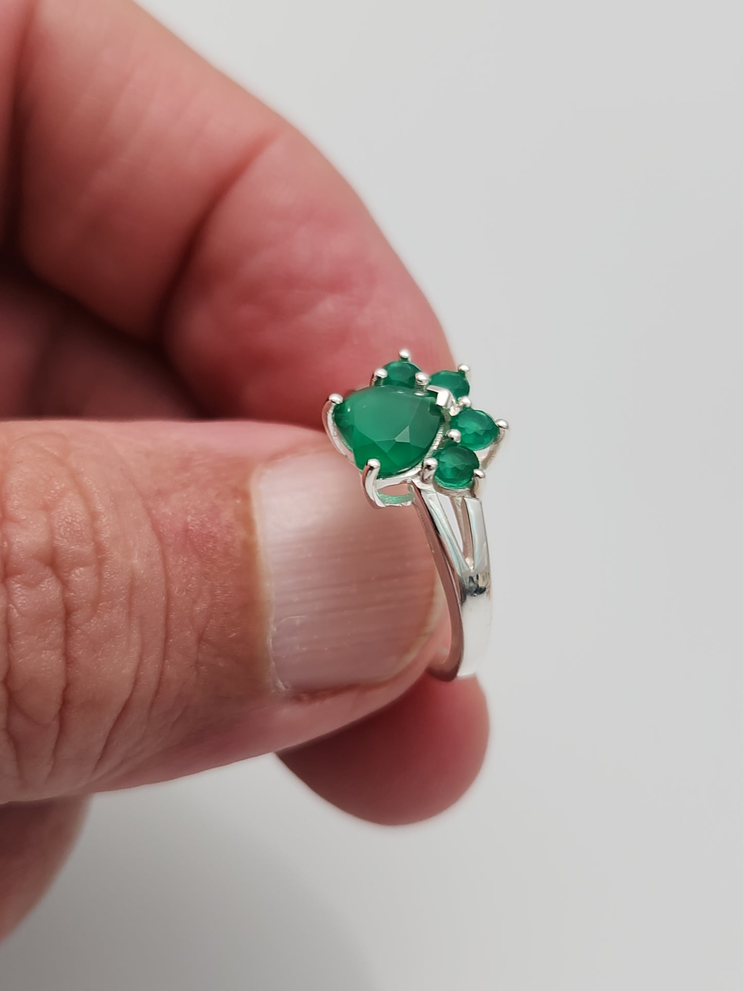 Green Onyx Paw 🐾 Ring sz 5-12