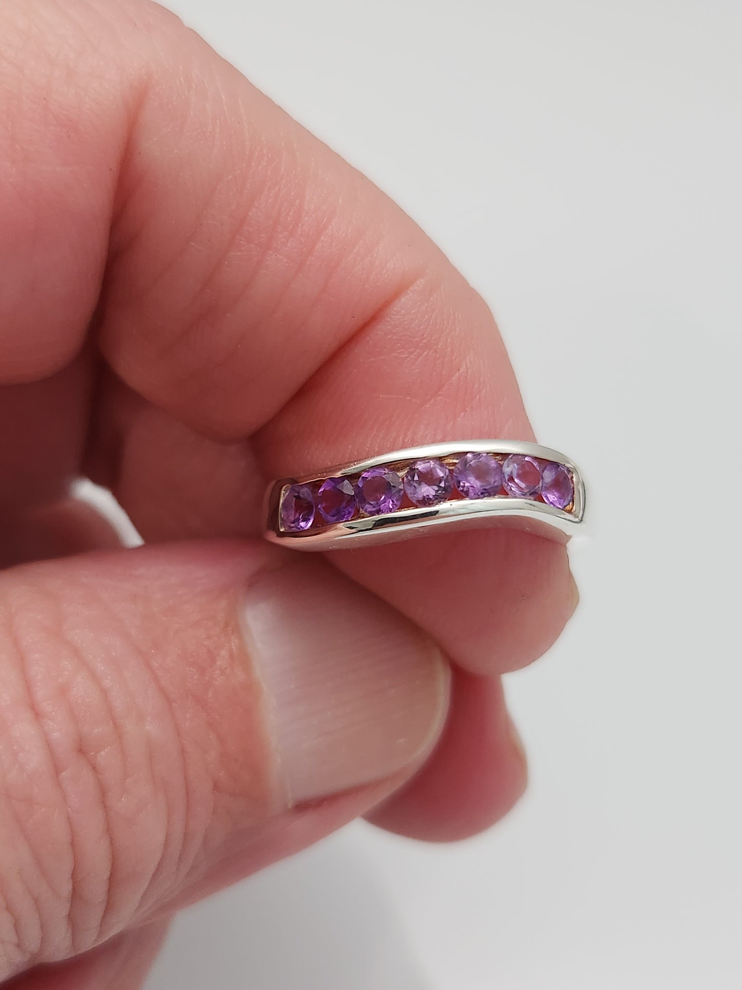 Amethyst Channel Set Band sz 9