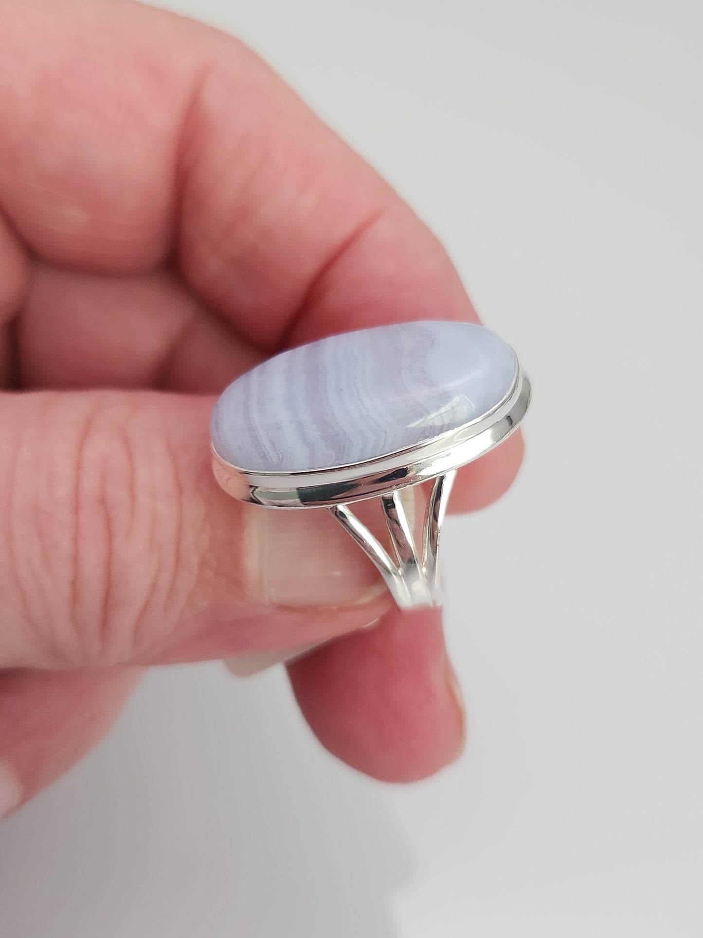 Blue Lace Agate Ring sz 8