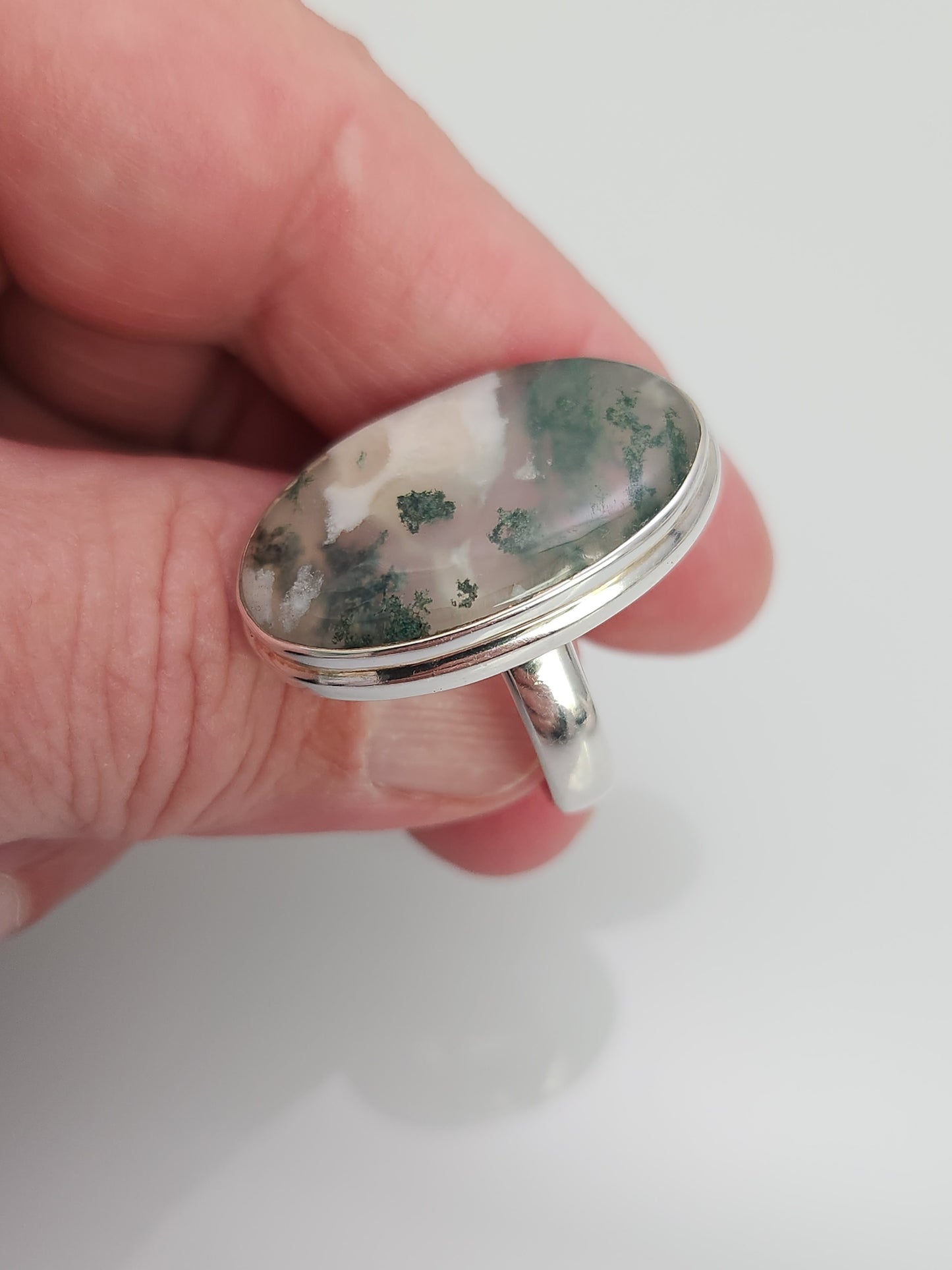 Moss Agate Ring sz 11