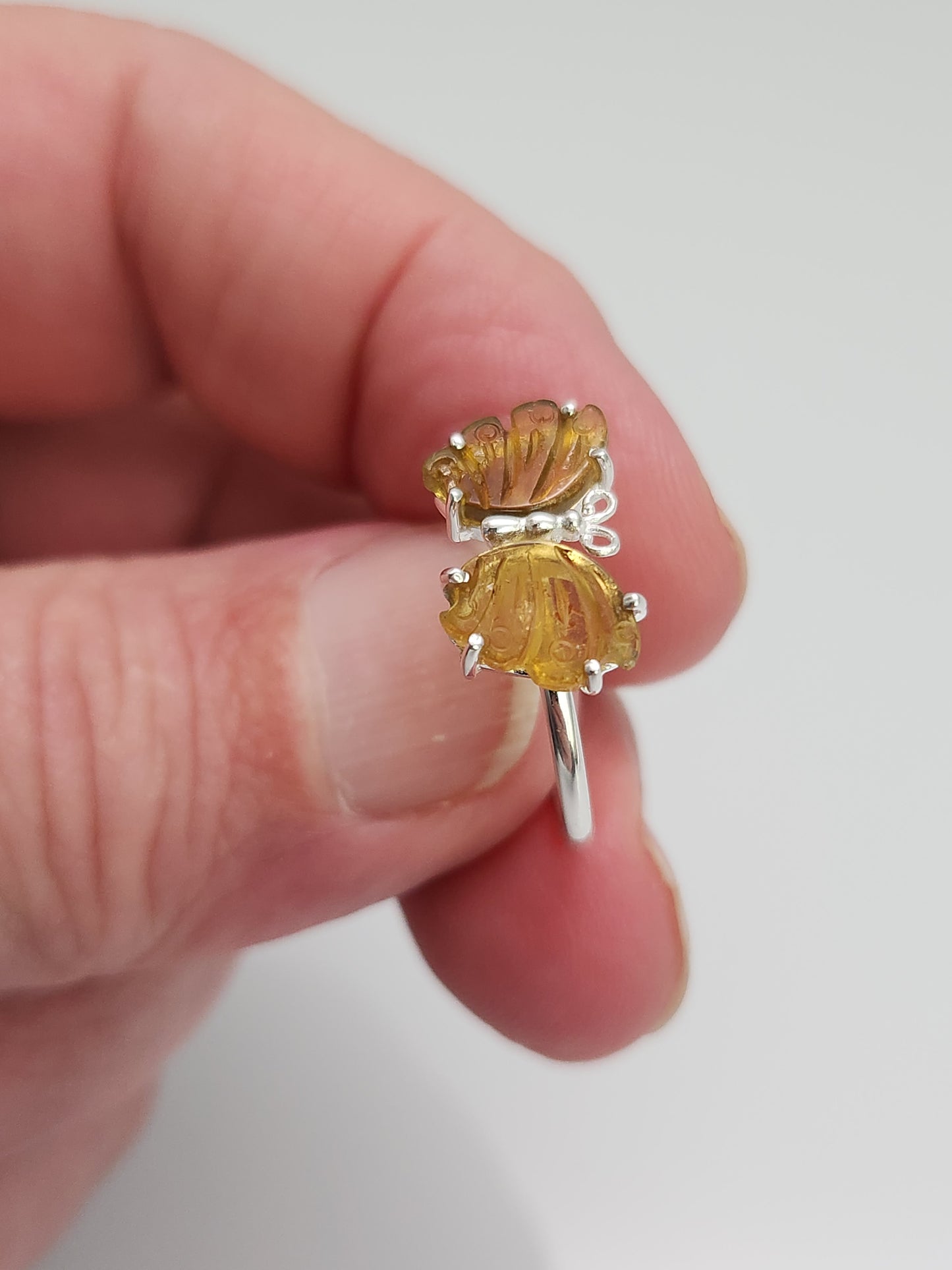 Tourmaline Butterfly Ring sz 7