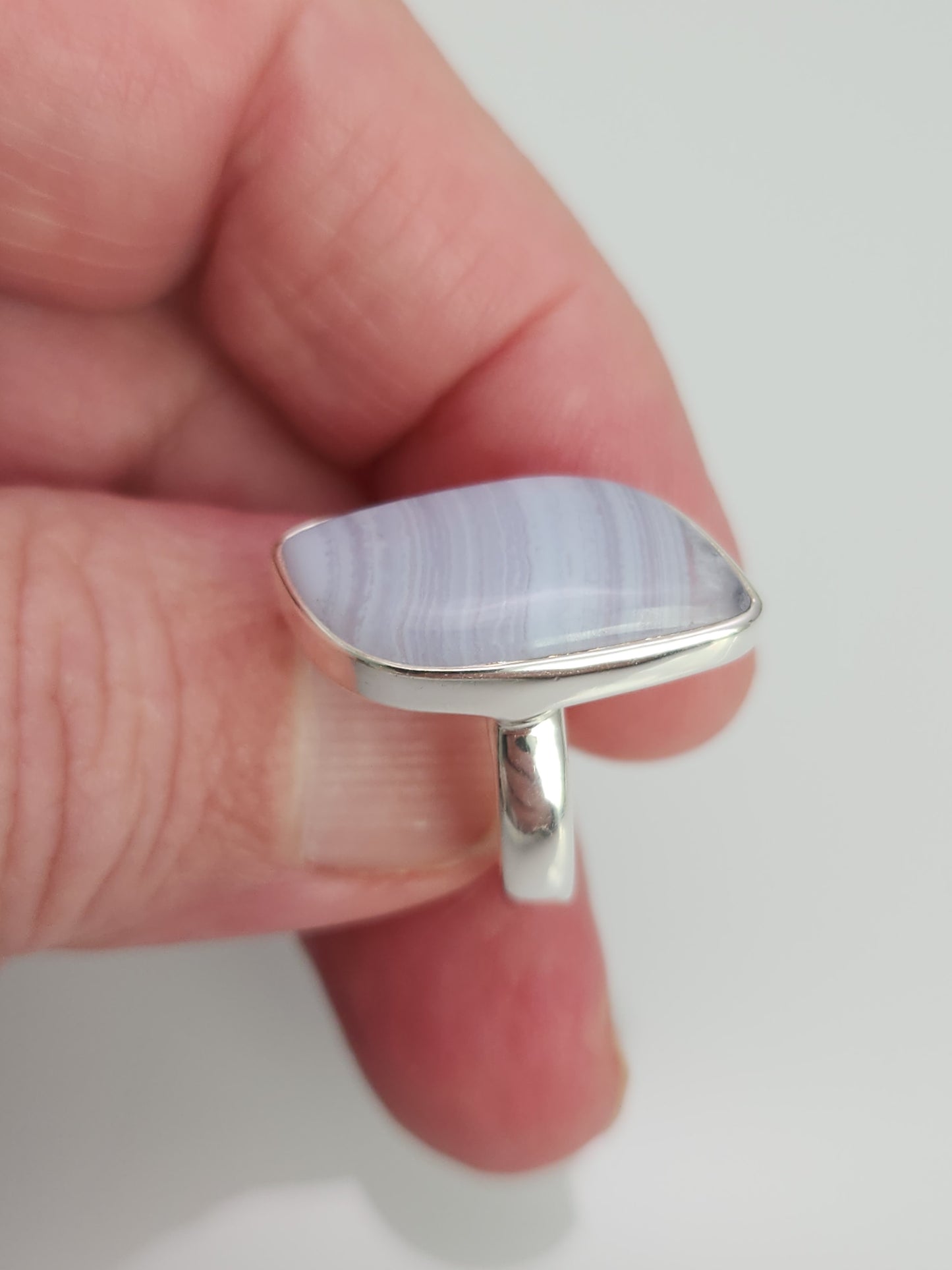 Blue Lace Agate Ring sz 6.5
