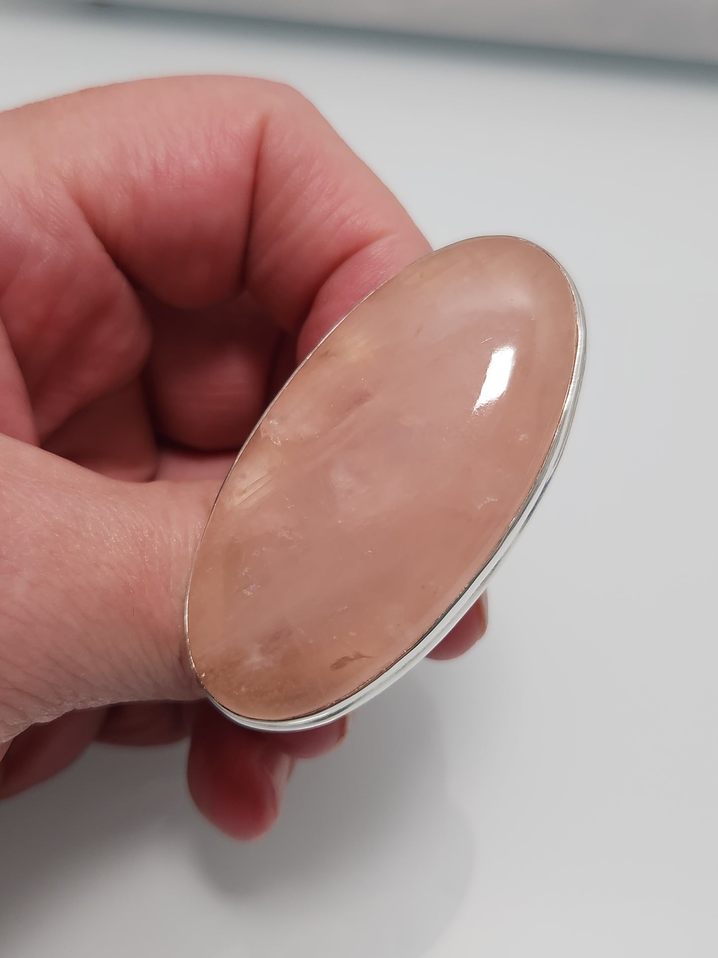 Rose Quartz Biggie Ring sz 10+