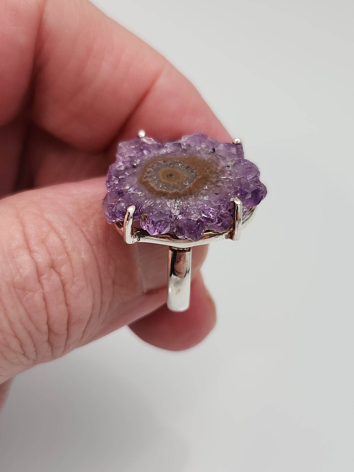Amethyst Stalactite Ring sz 8.5
