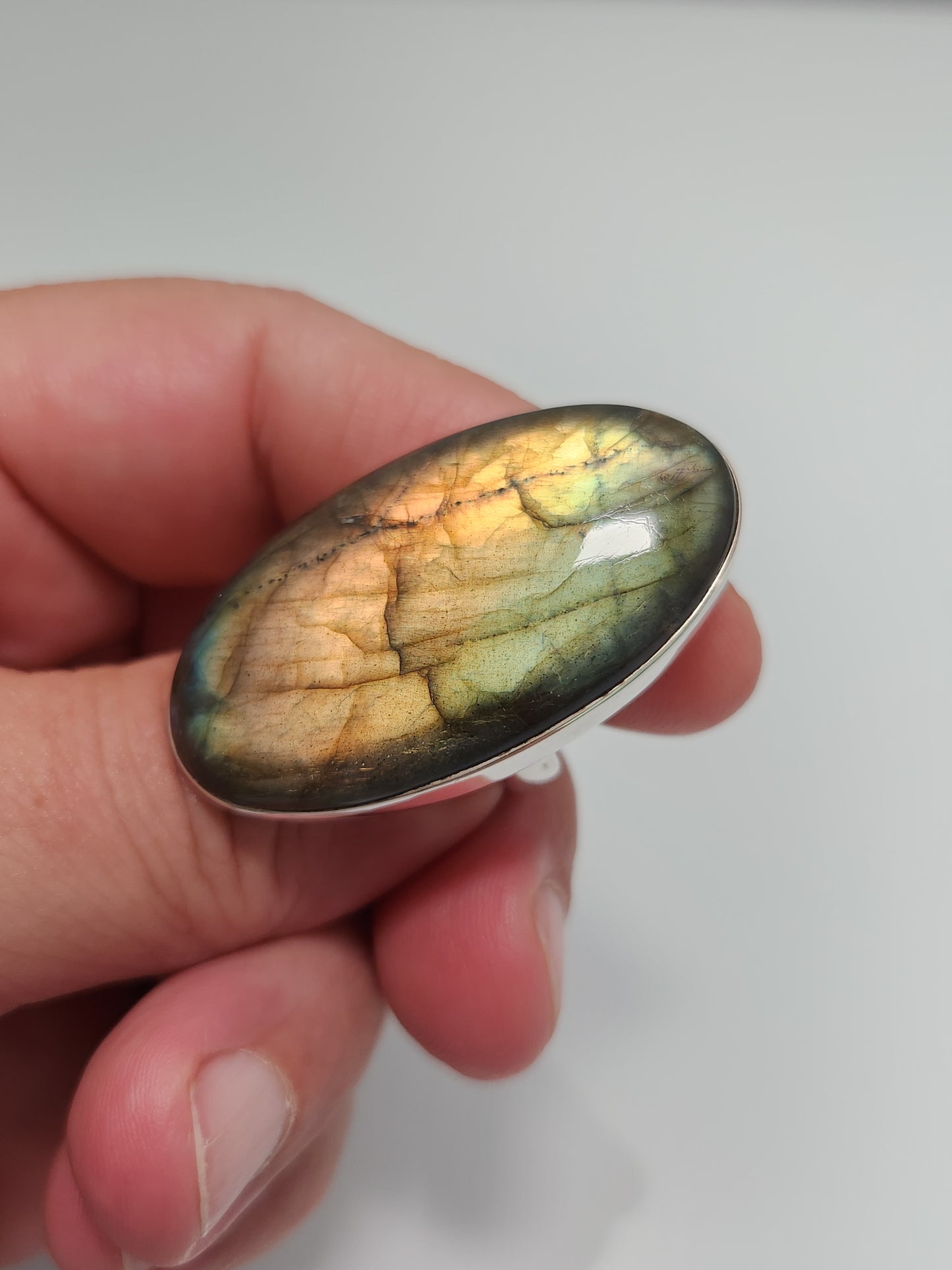 XL Golden Labradorite Ring sz 8