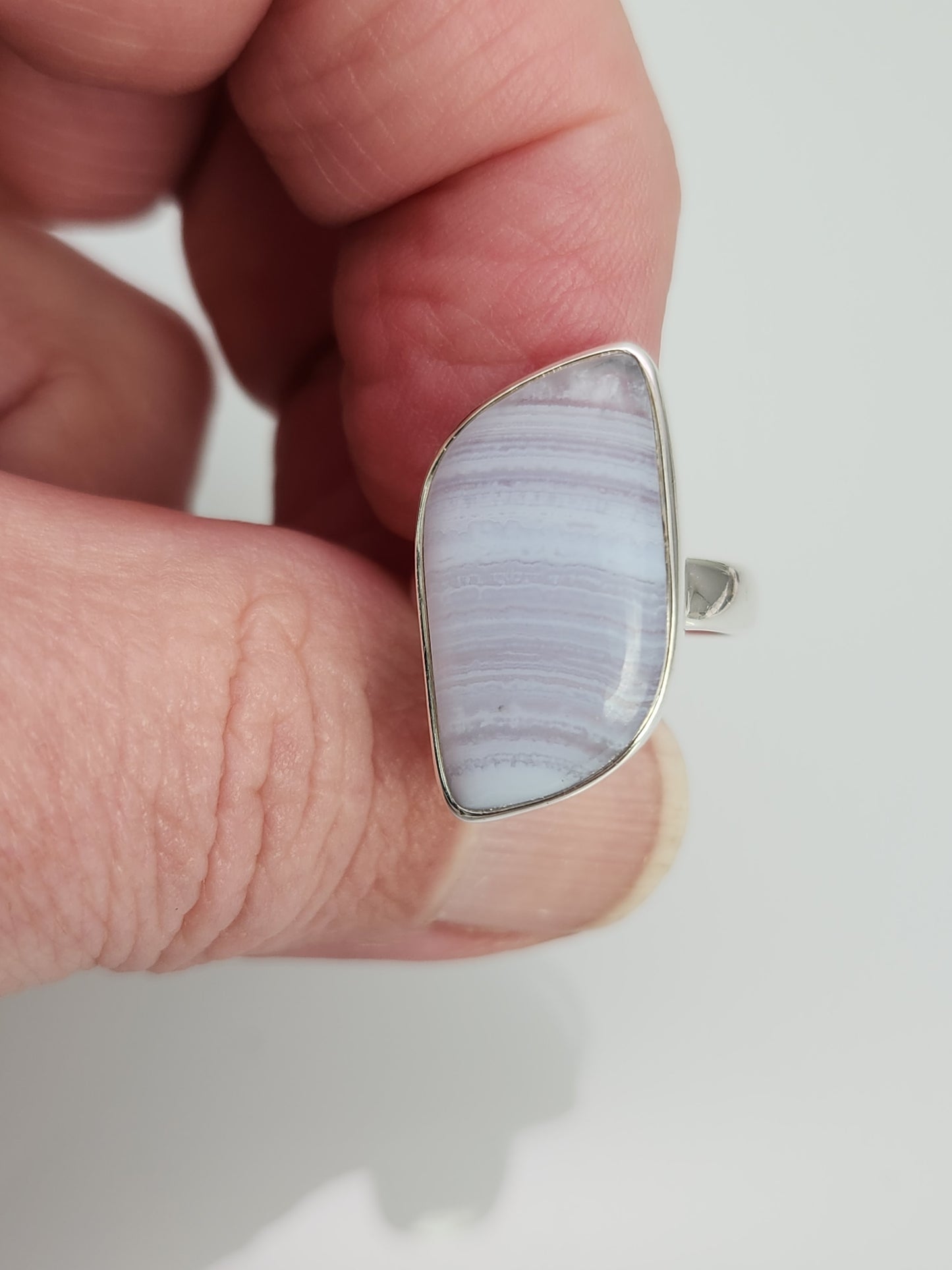 Blue Lace Agate Ring sz 6.5