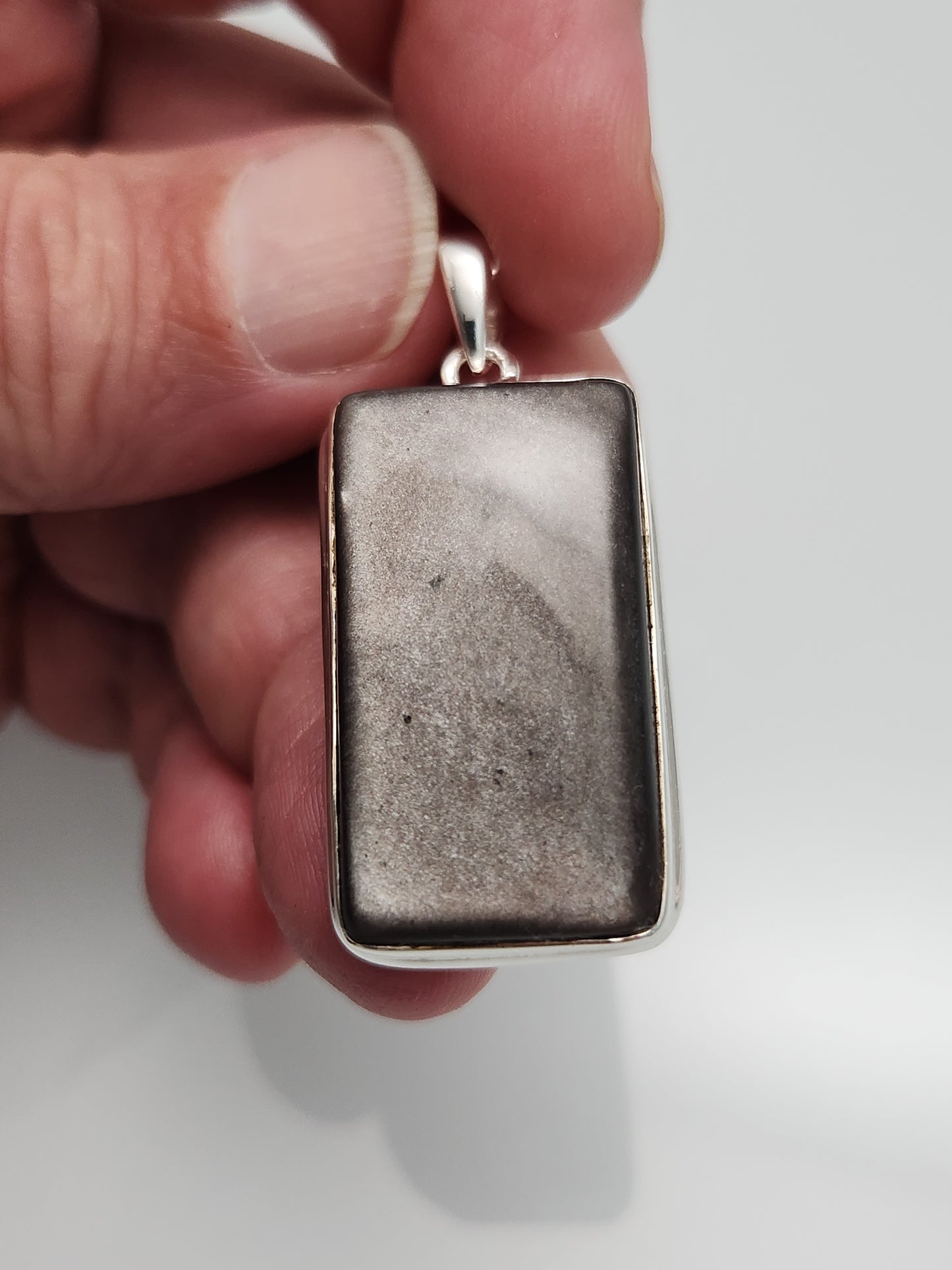 Silver Sheen Obsidian Pendant