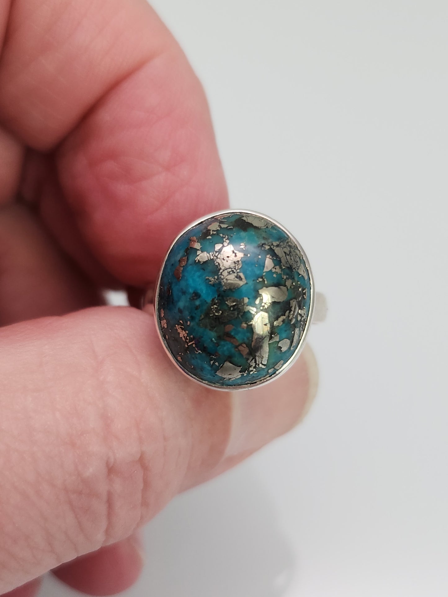 Turquoise with Pyrite Inclusions sz 9