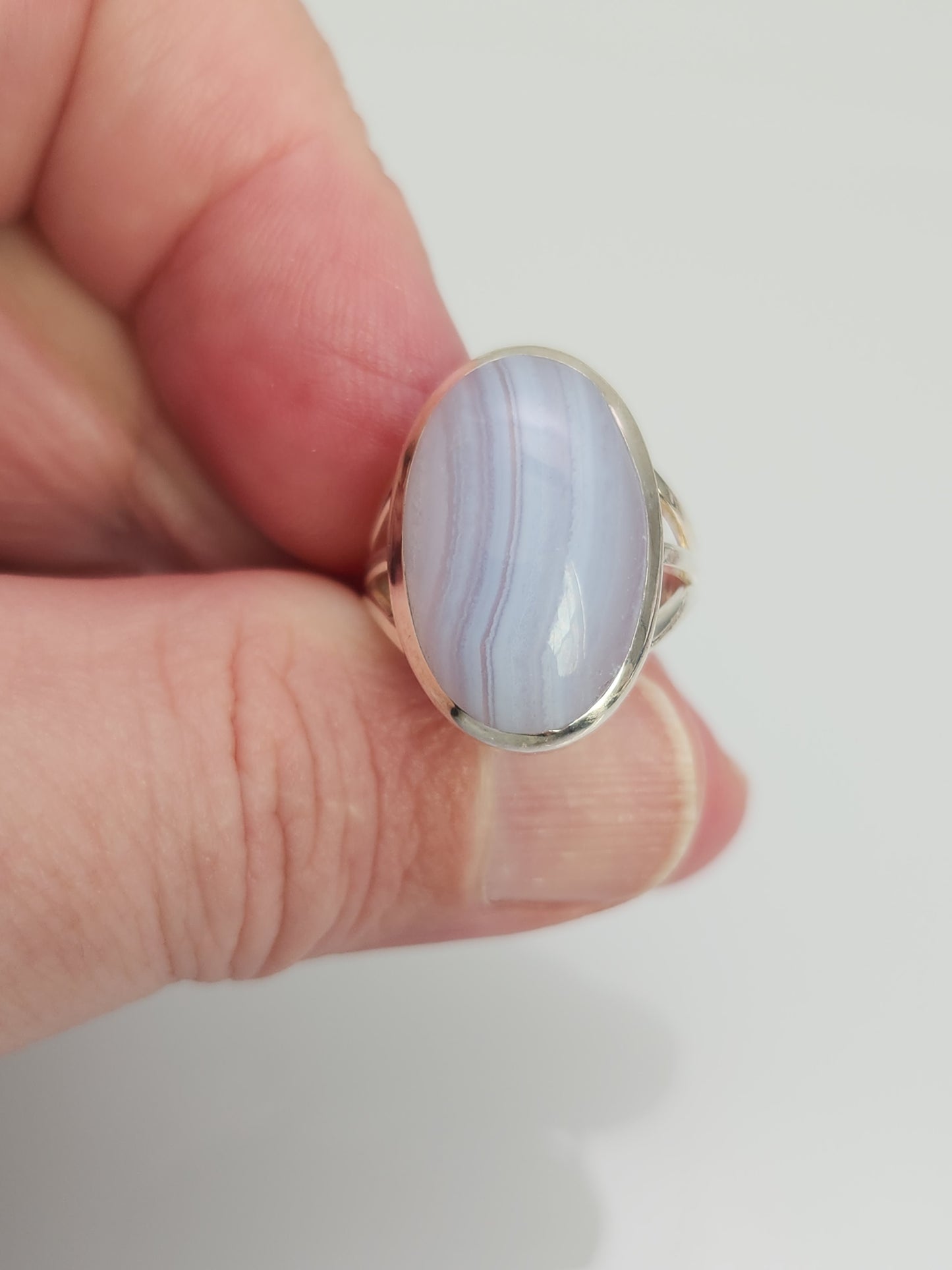 Blue Lace Agate Ring sz 8.5