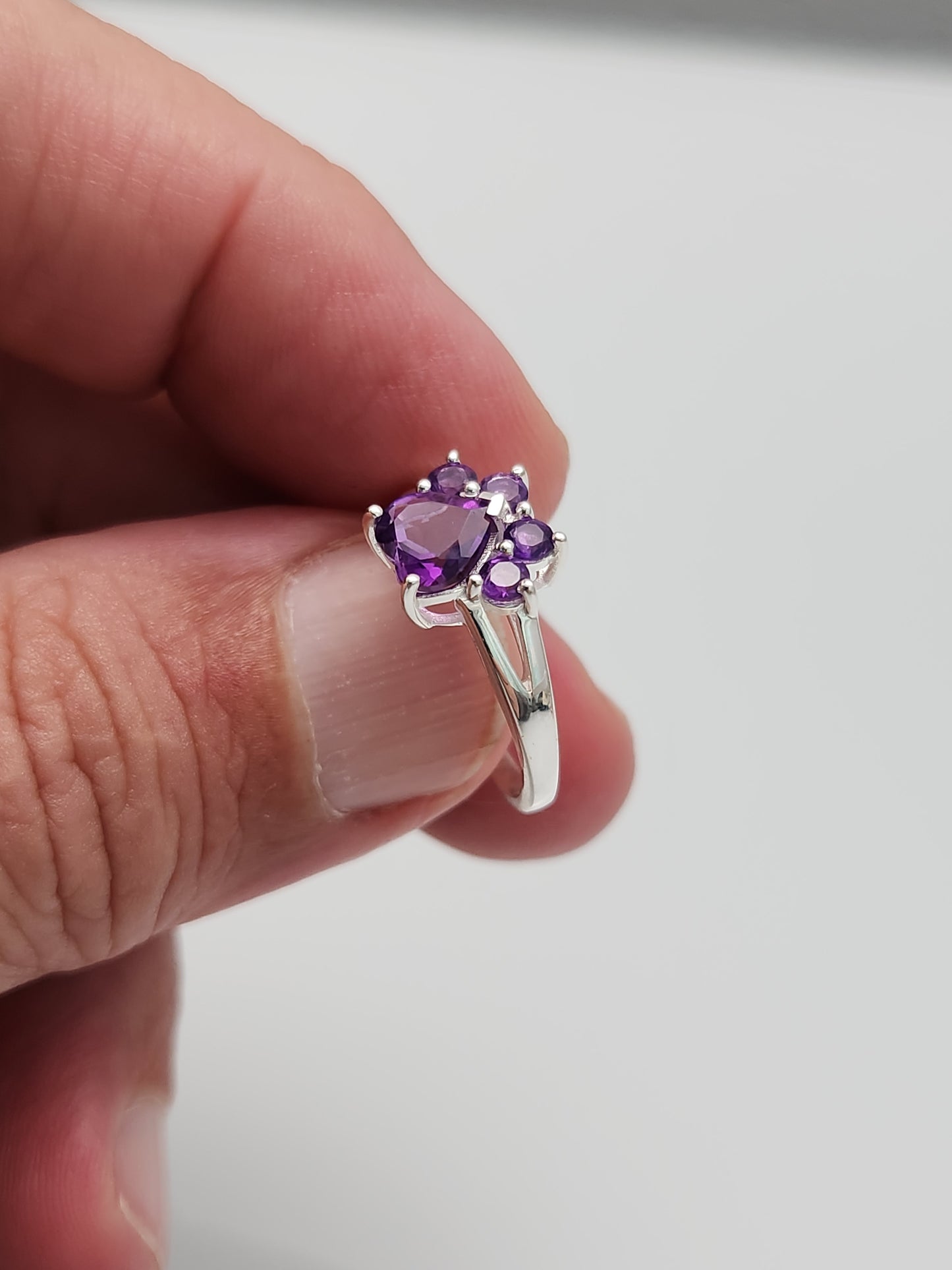 Amethyst Gemstone Paw 🐾 Ring sz 5-12