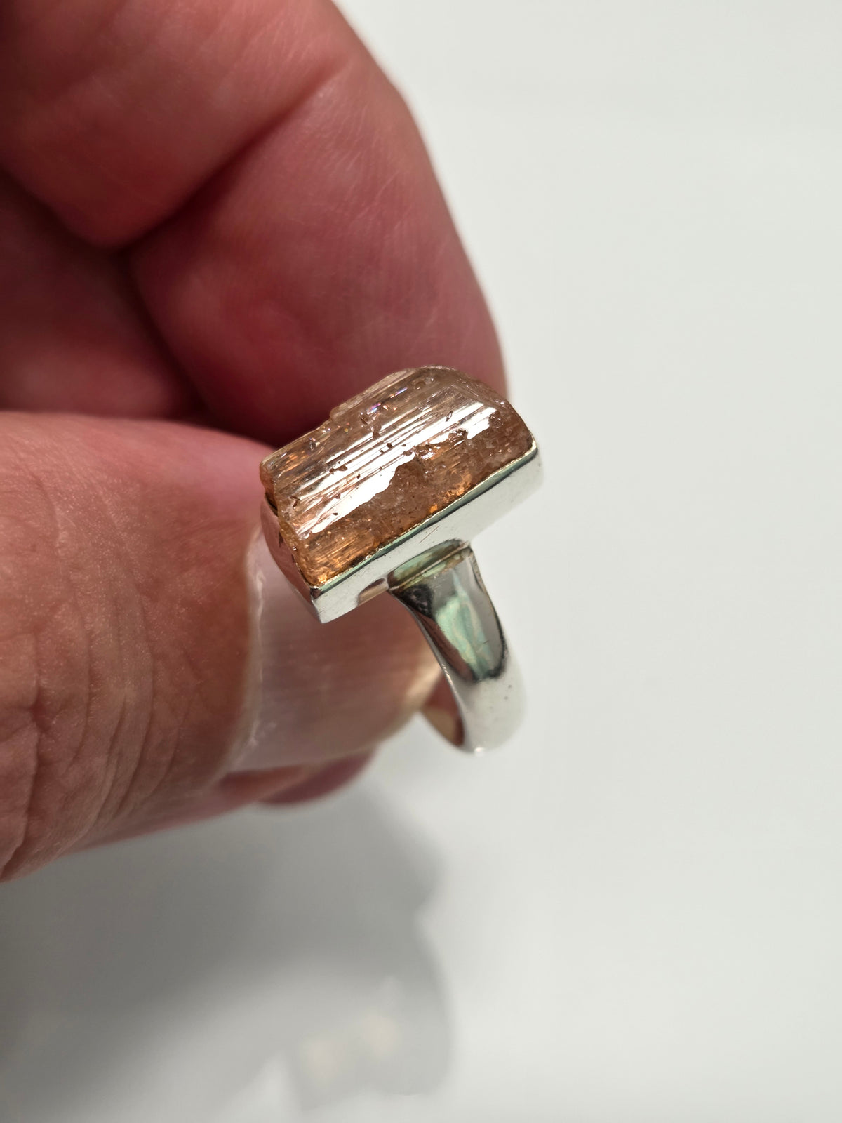 Raw Topaz Crystal Ring sz 8.5