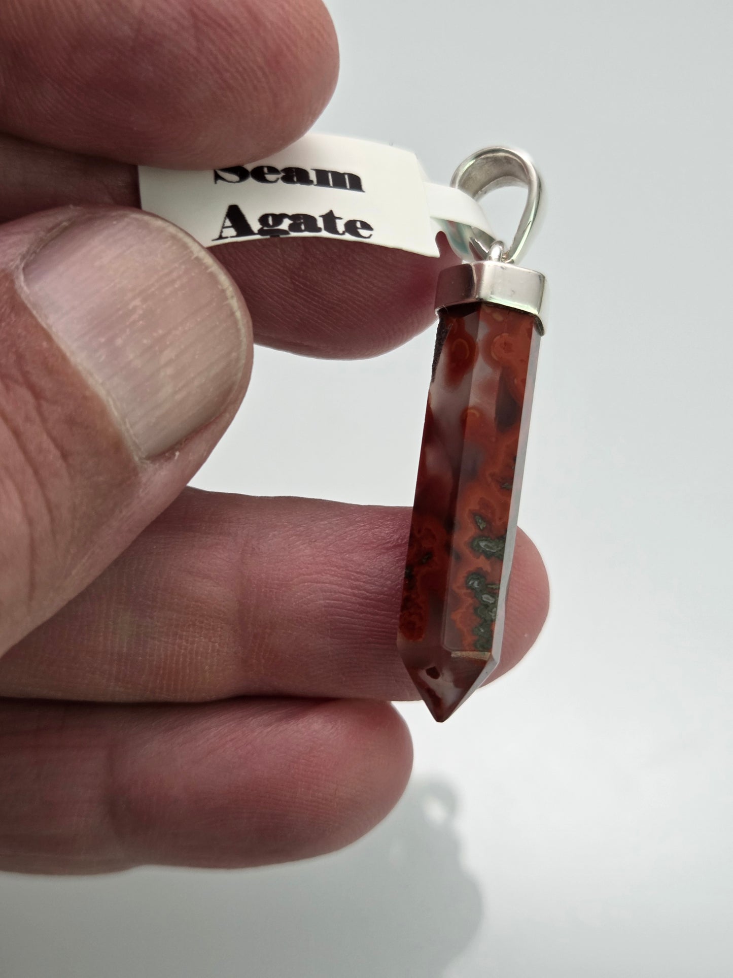 Seam Agate Point Pendant