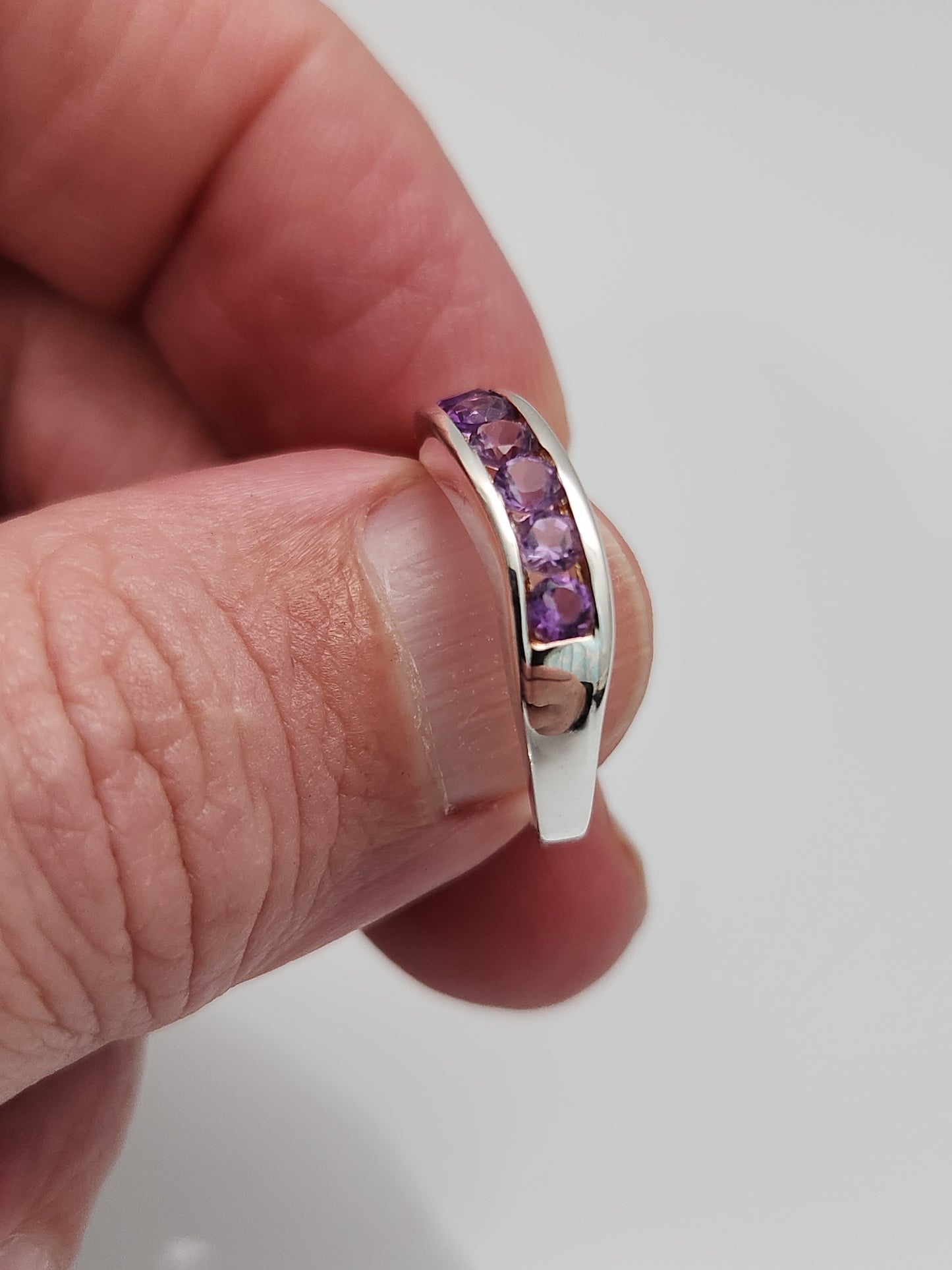 Amethyst Channel Set Band sz 9