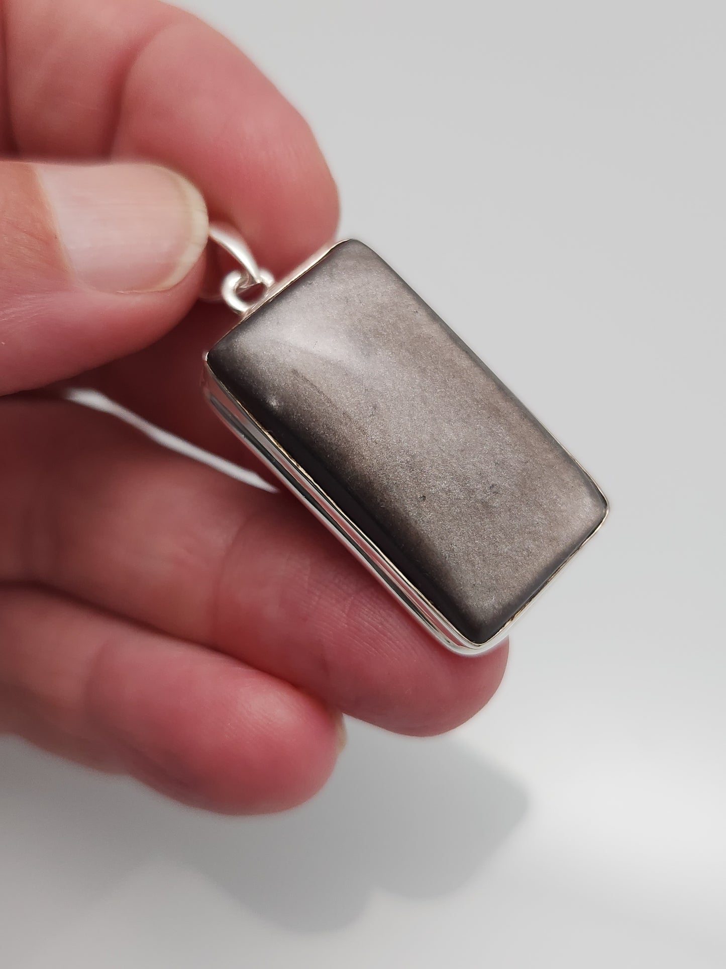 Silver Sheen Obsidian Pendant