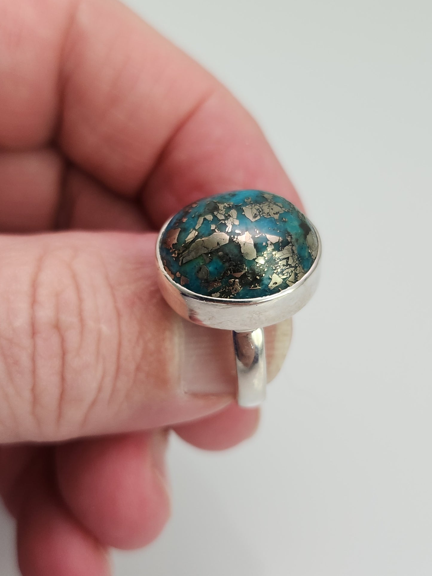 Turquoise with Pyrite Inclusions sz 9