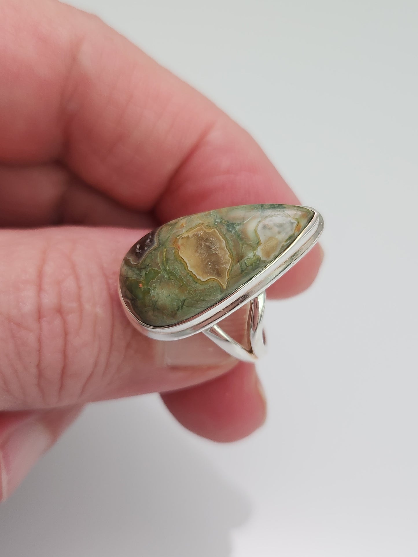 Rainforest Rhyolite Ring sz 7