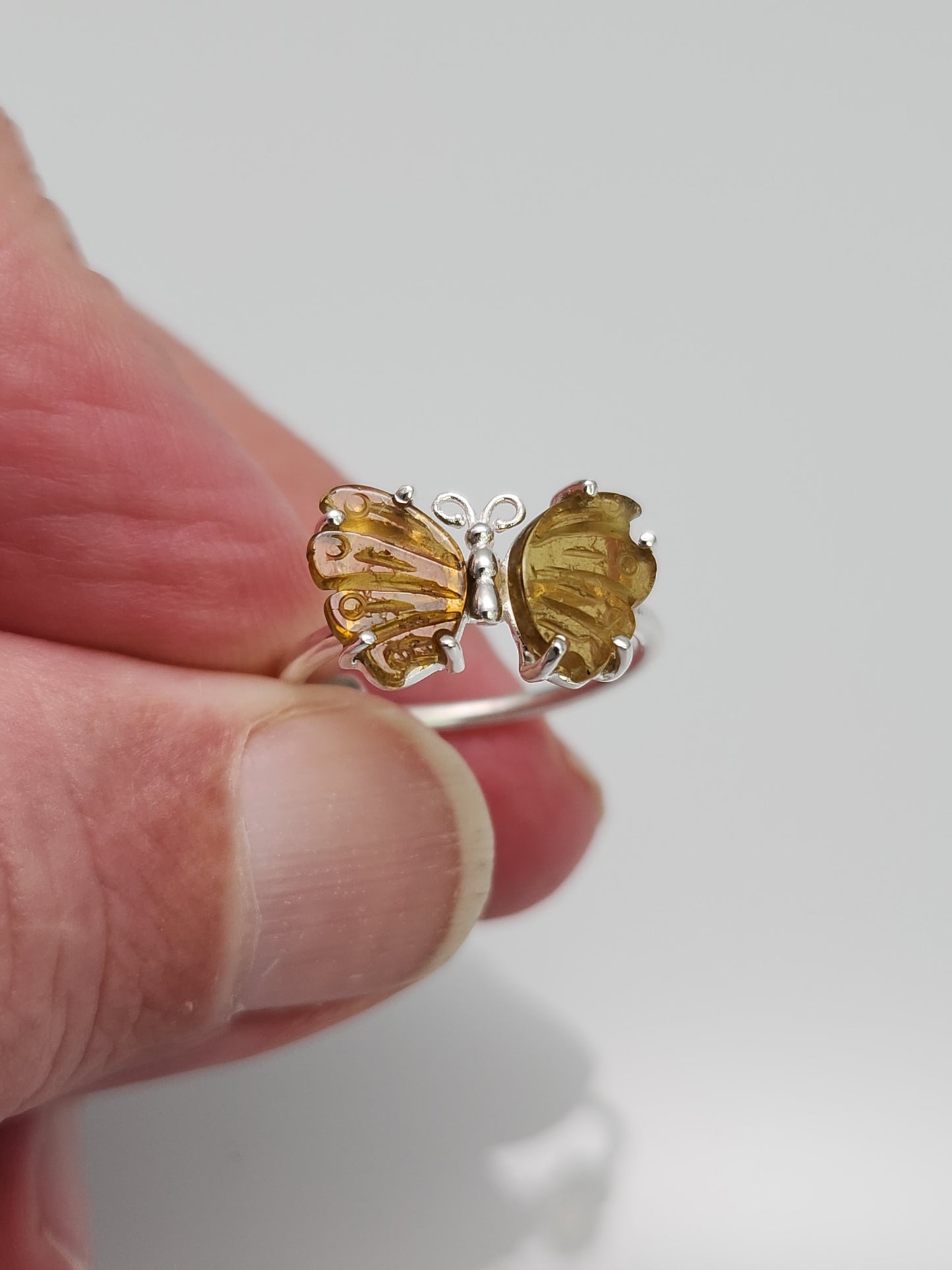 Tourmaline Butterfly Ring sz 7