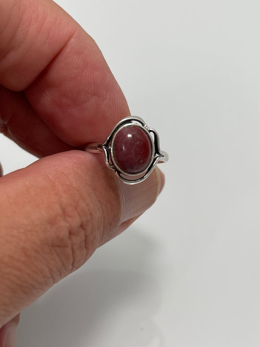 Red Mookaite Jasper Ring sz 7