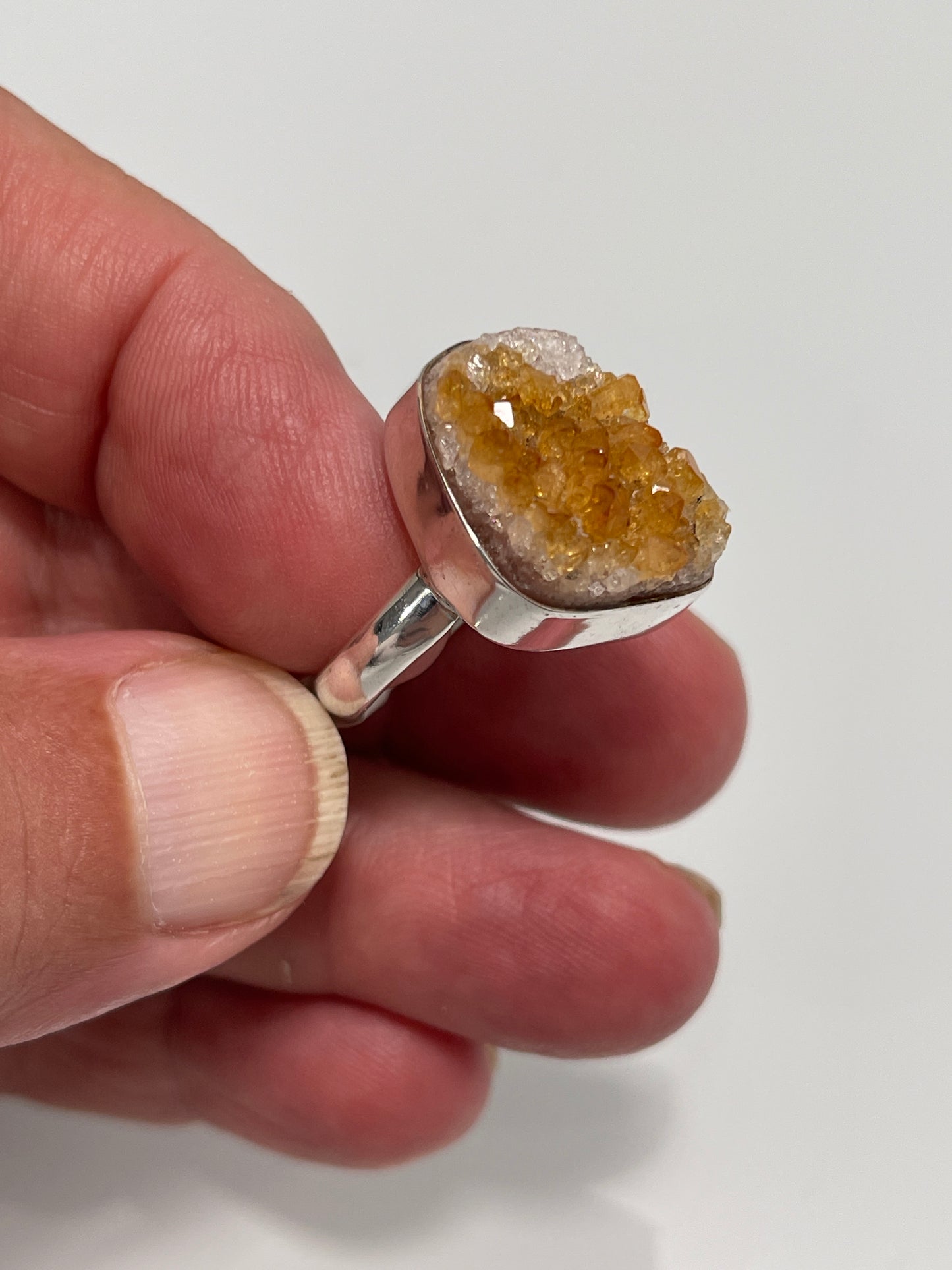 Rough Citrine Ring sz 8.5