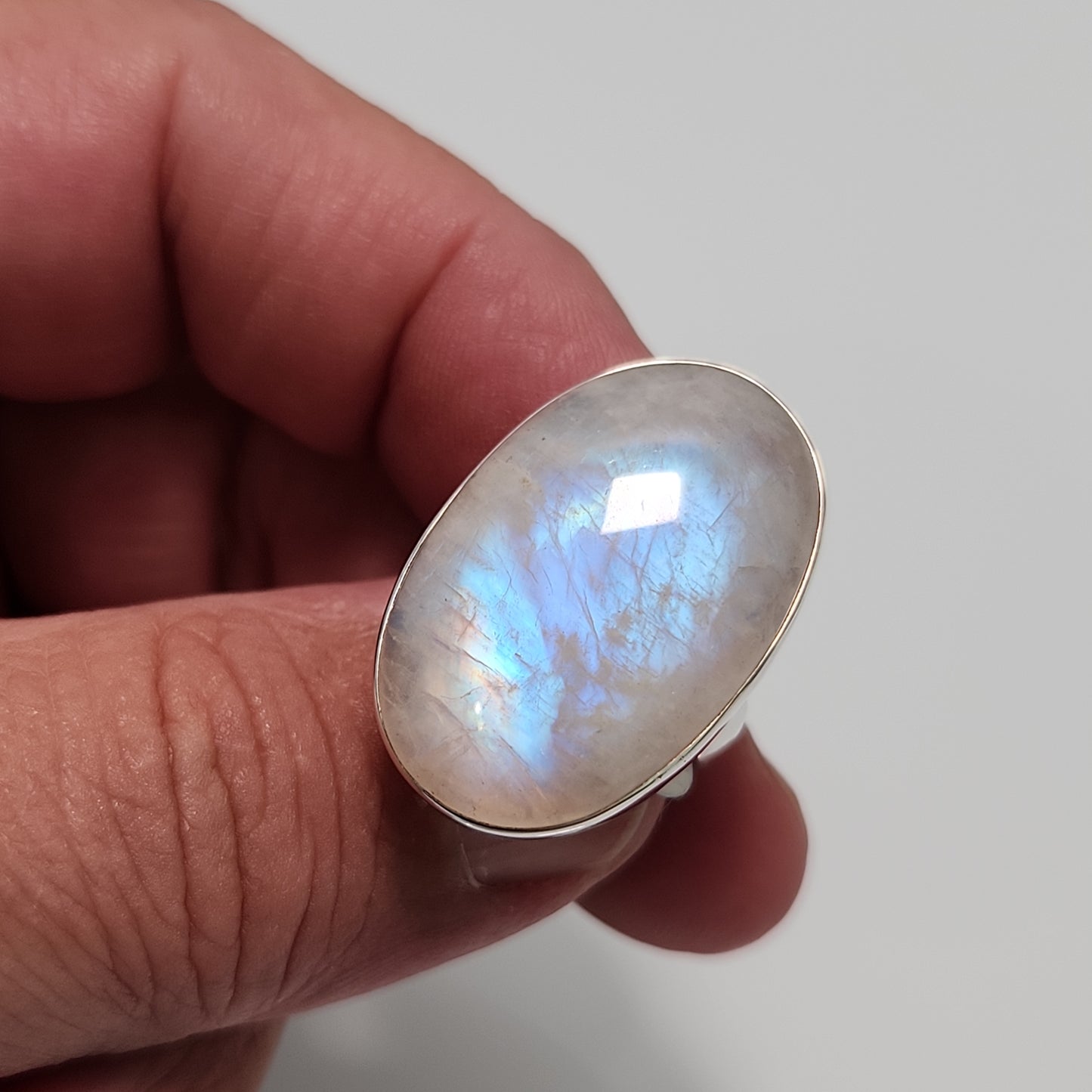 Rainbow Moonstone Ring sz 7