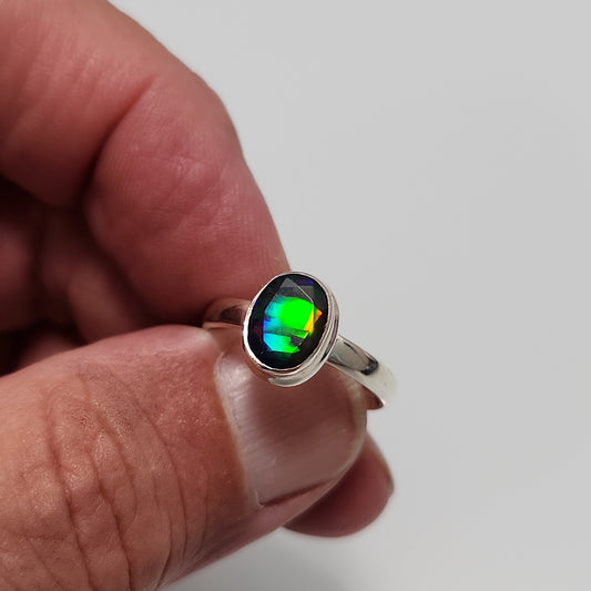 Black Welo Opal Ring sz 8