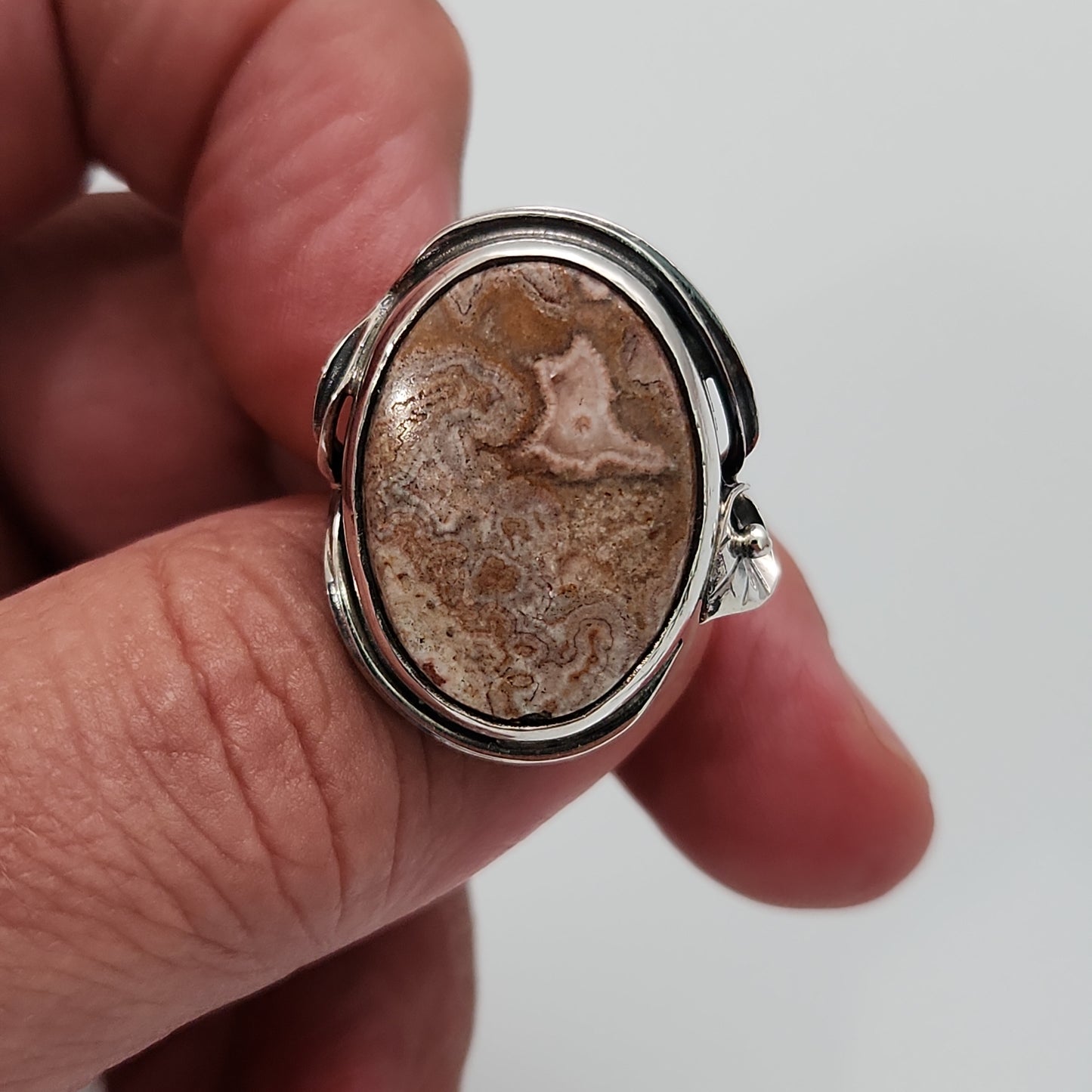 Crazy Lace Agate Ring sz 8