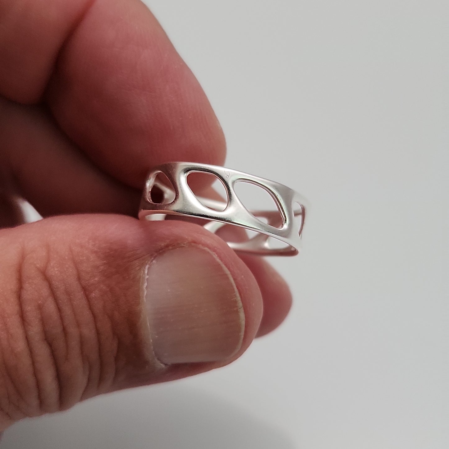 Silver Open Design Band Ring