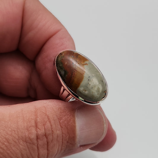 Picture Jasper Ring sz 8