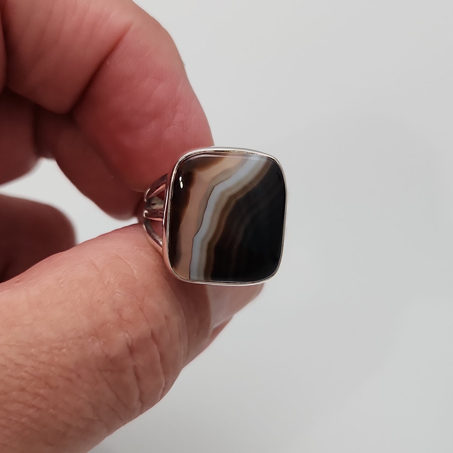 Banded Agate Ring sz 9.5