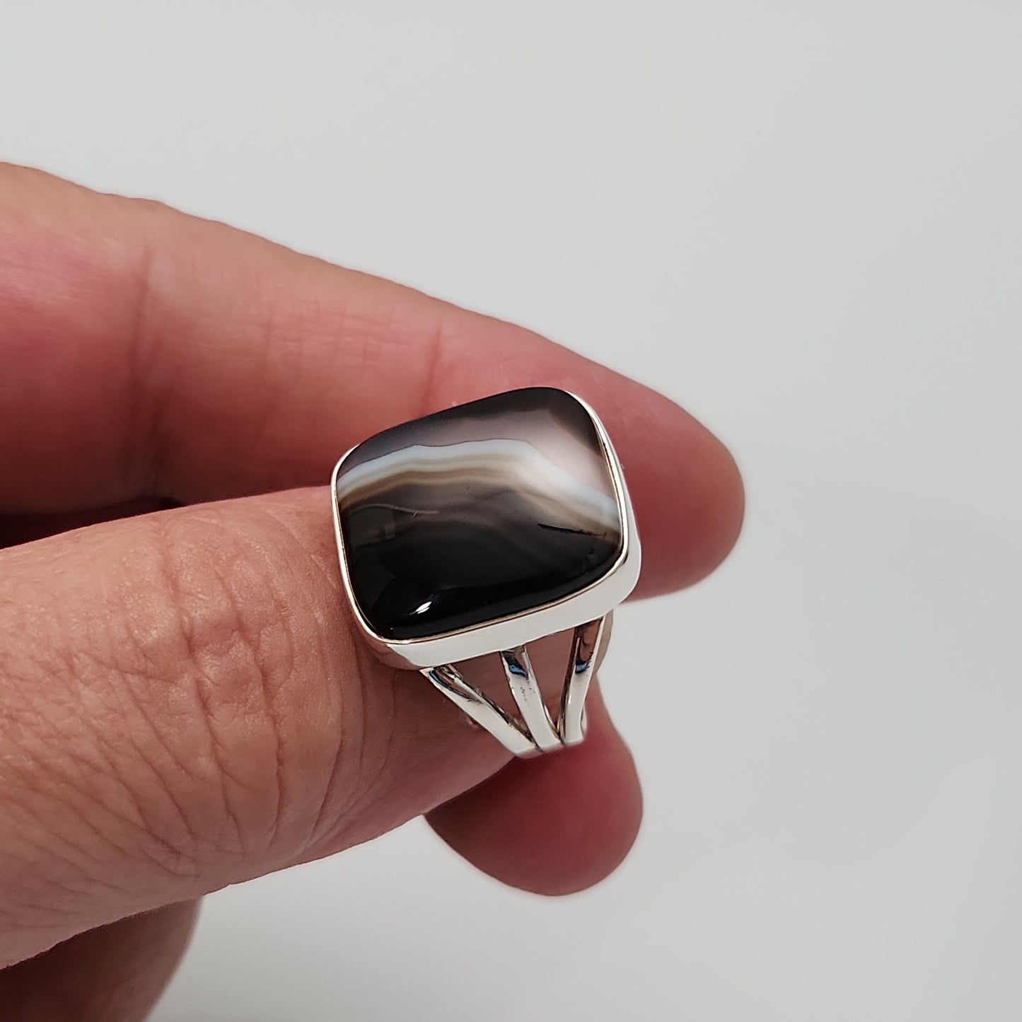 Banded Agate Ring sz 9.5