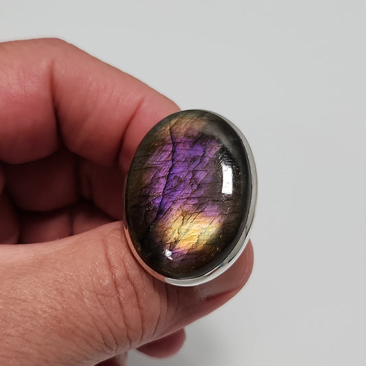 Purple Labradorite Ring sz 8