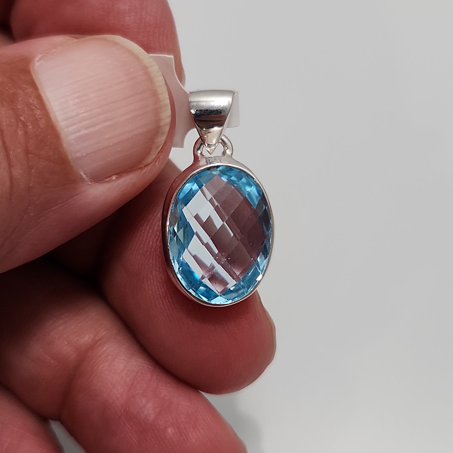 Blue Topaz Oval Pendant