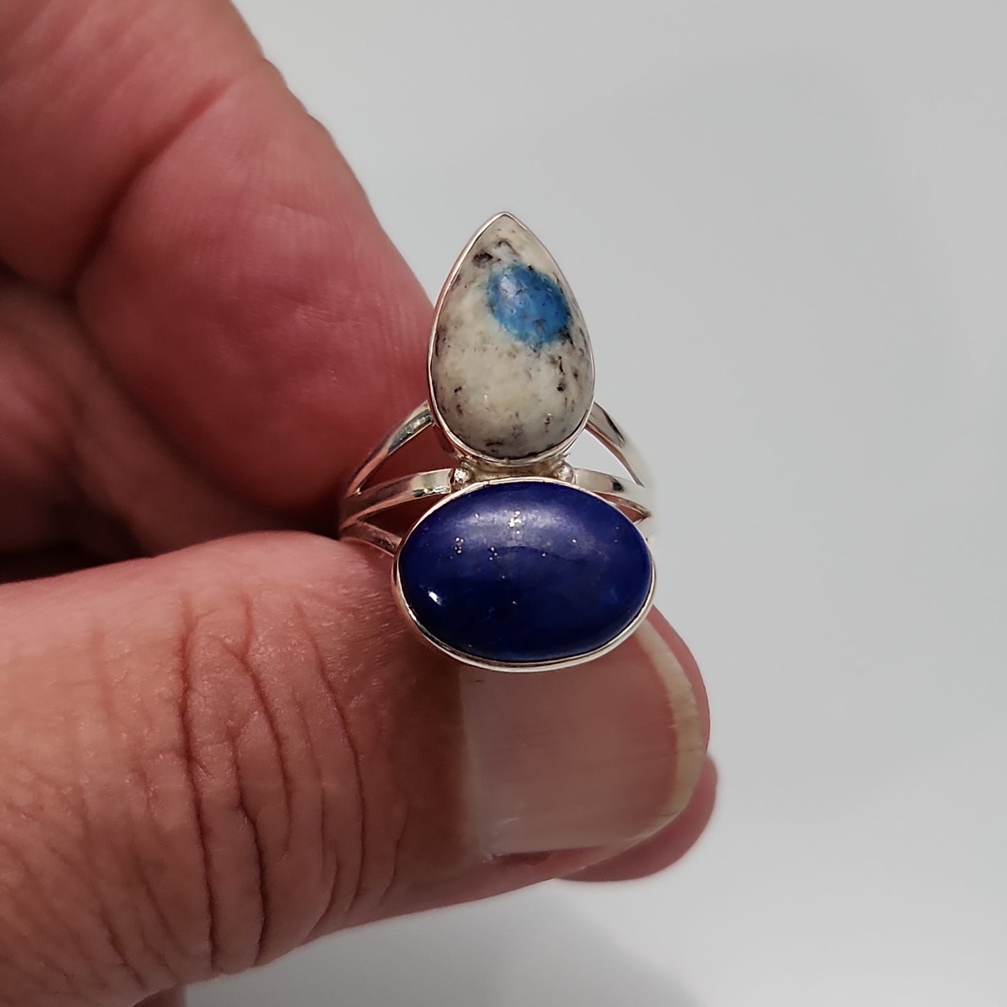 K2 Azurite & Lapis Ring sz 7.5