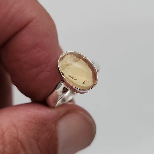 Citrine Amber Ring sz 7