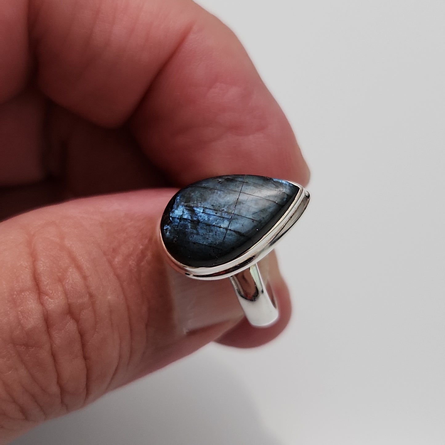 Black Moonstone Ring sz 6.5