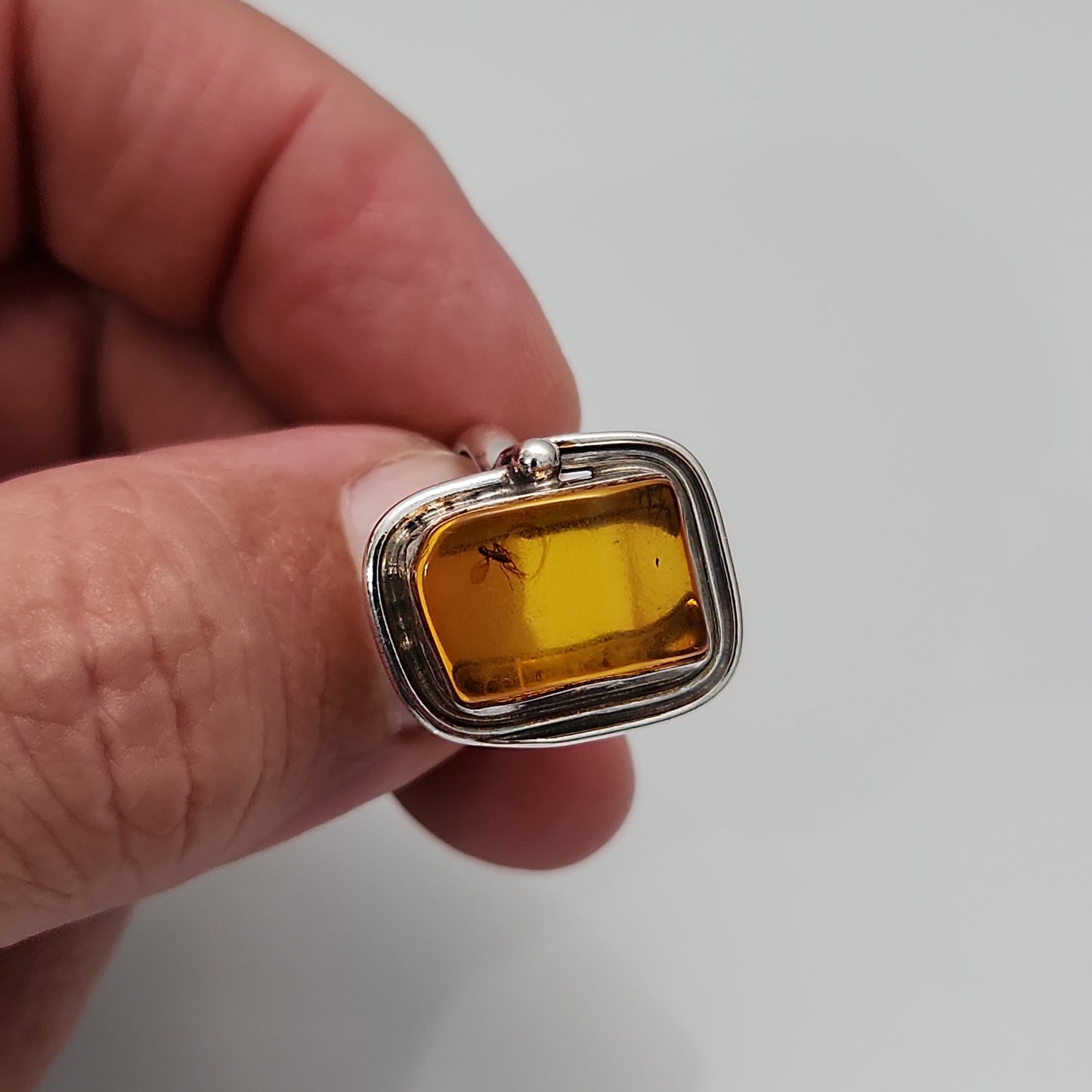 Amber (insect) Ring sz 7