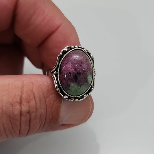 Ruby Zoisite Ring sz 7.5