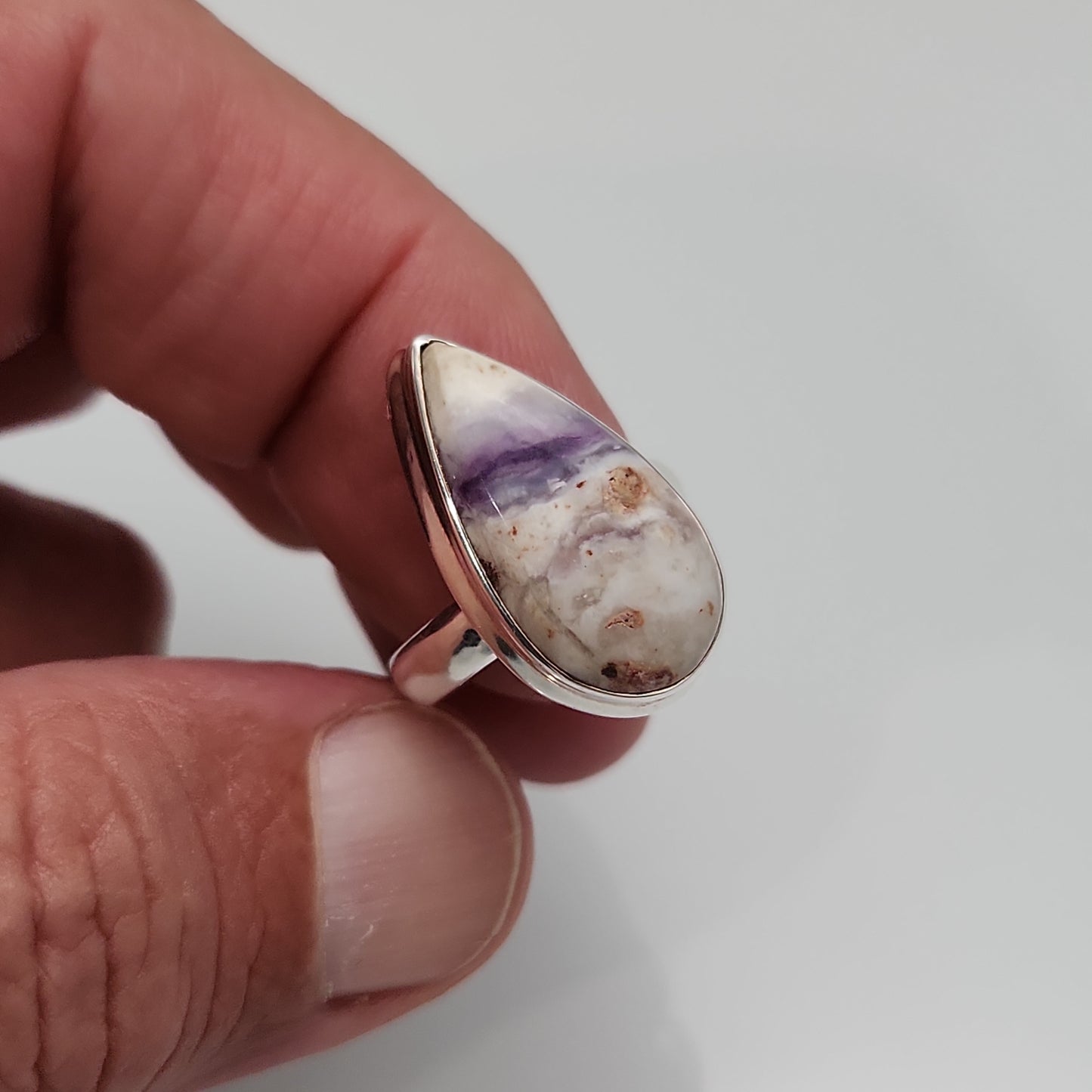 Purple flame opal ring sz 7