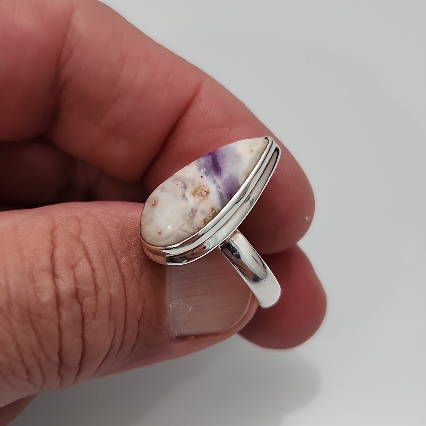 Purple flame opal ring sz 7