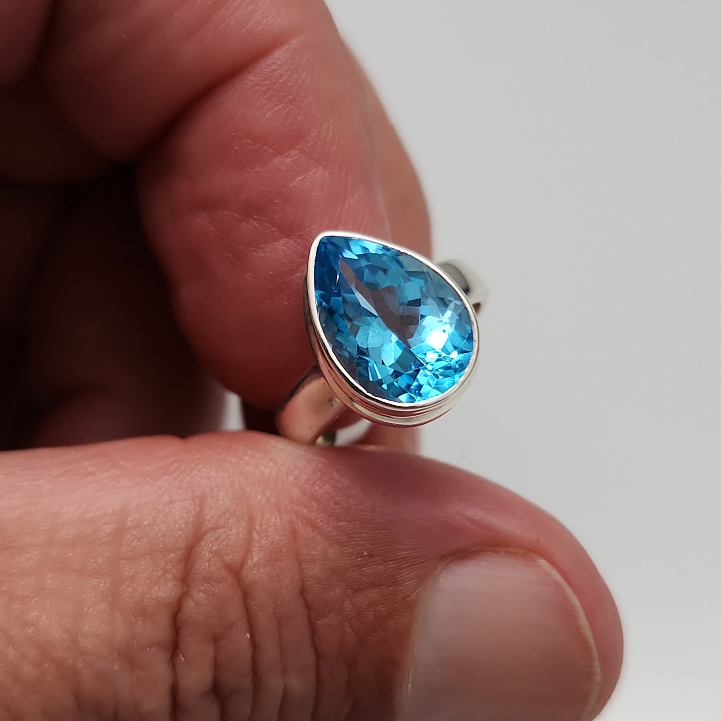 Swiss Blue Topaz Ring sz 5